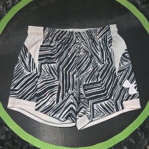 Under Armour Zebra Stripe Athletic Shorts Loose Fit LARGE